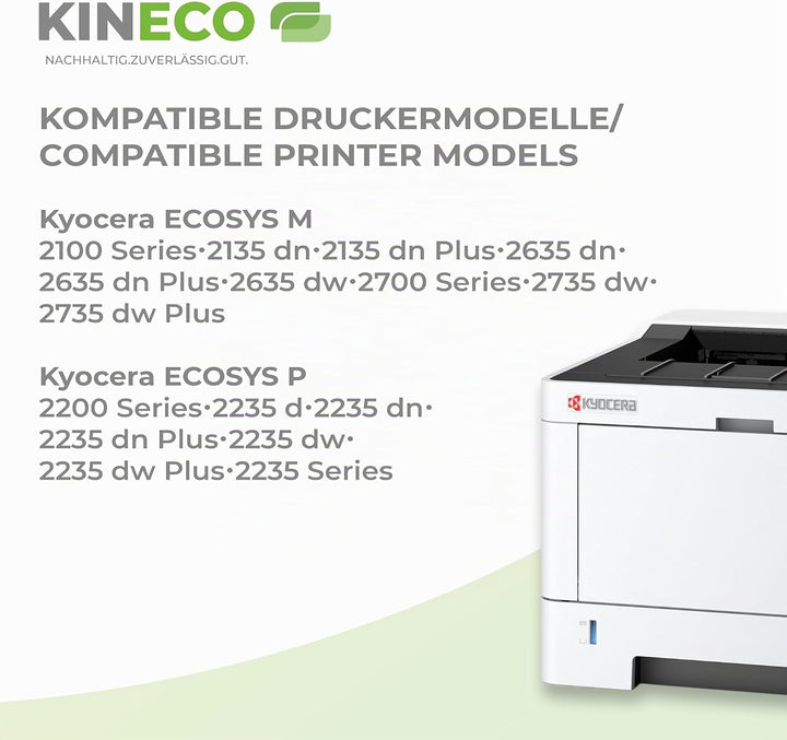 Kineco 3 Toner kompatibel mit Kyocera TK-1150 für Kyocera Ecosys P2235dn P2235dw M2135 M2635 M2735dw