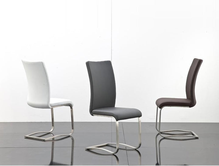 Robas Lund Esszimmerstuhl 2-er Set weiss, Stuhl belastbar bis 130 kg, mit Kunstlederbezug, Gestell E