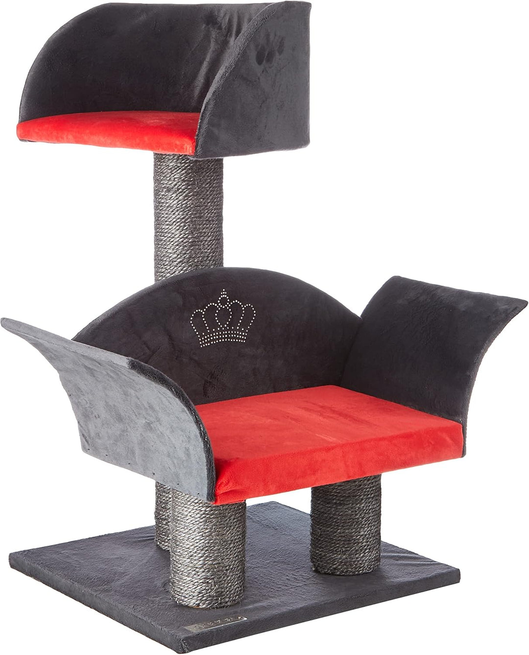 Kerbl 81548 Kratzbaum Lounge Deluxe, Höhe: 70 cm, grau/rot