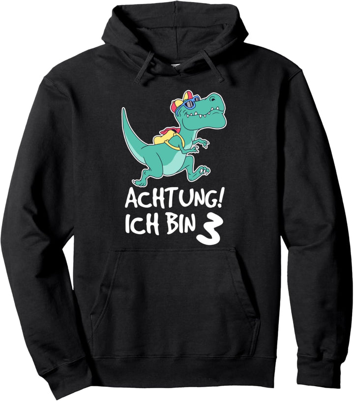 Achtung Ich Bin 3 Dinosaurier 3. Geburtstag Geschenk Pullover Hoodie