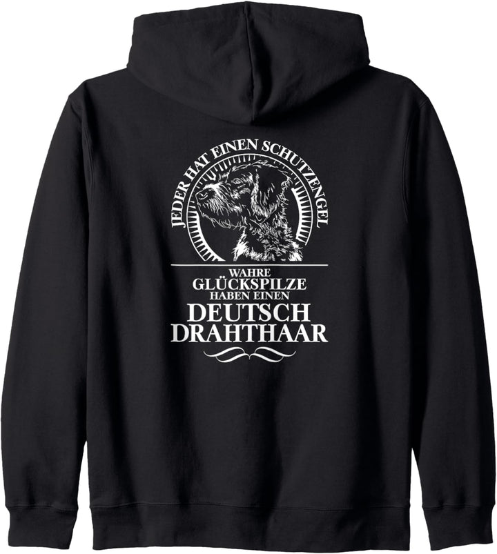 Deutsch Drahthaar Schutzengel Hund Hunde Hundespruch Kapuzenjacke