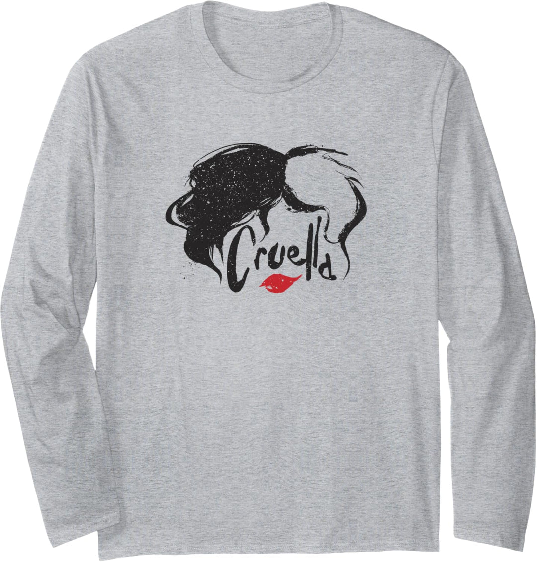 Disney Cruella Hair &amp; Lips Logo Langarmshirt