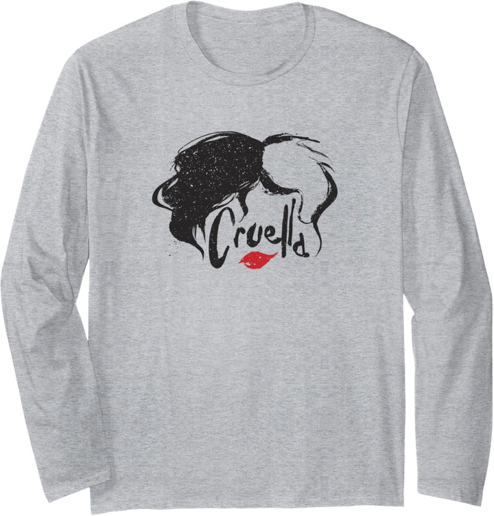 Disney Cruella Hair &amp; Lips Logo Langarmshirt