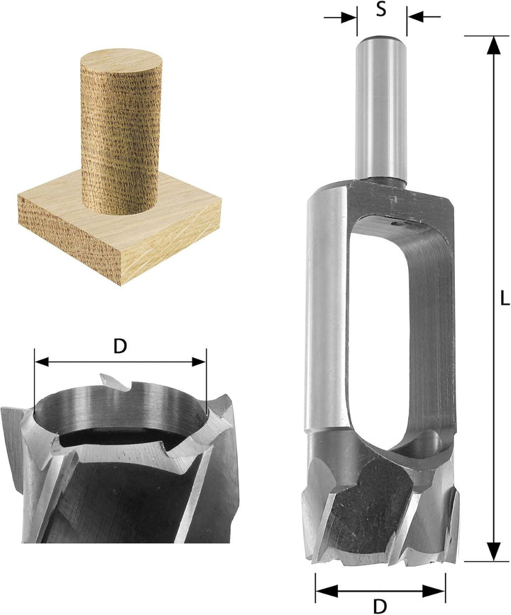 ENT 25301 Zapfenschneider WS, Schaft (S) 13 mm, Durchmesser (D) 10 mm, Z4, L 140 mm D=10 / L=140, D=