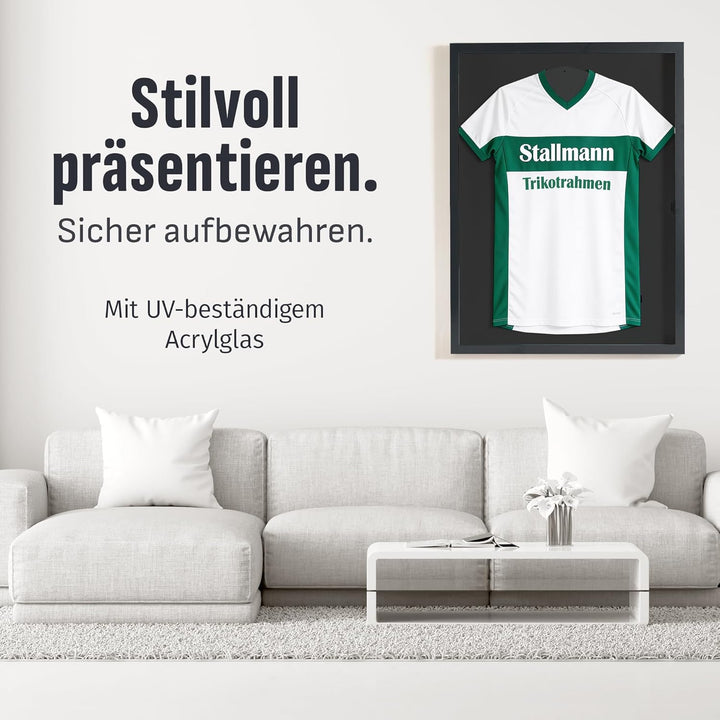 Stallmann Design Trikotrahmen 'Easy Click & Fill' | Rahmen-Farbe: Schwarz | Hintergrund: Schwarz | G