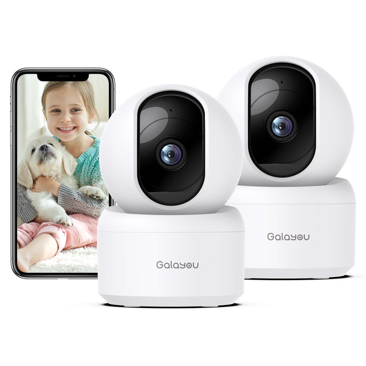 GALAYOU 2K Überwachungskamera innen, WLAN IP Kamera überwachung Indoor WiFi Camera,360°Hundekamera Z