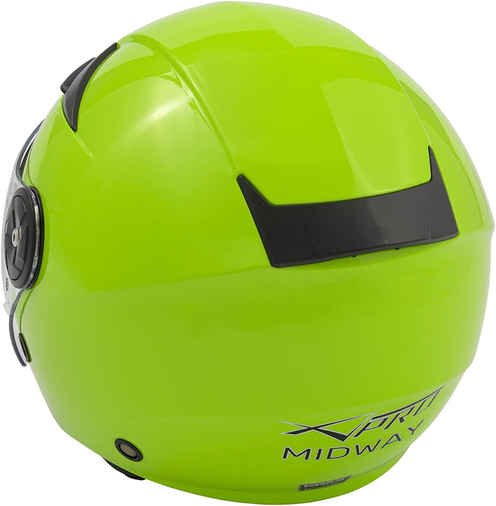 Motorradhelm Motorrad Roller Offenes Jet Scooter Helm Viser ECE 22 BACKLINE 57-58 cm ( M) Grün, 57-5