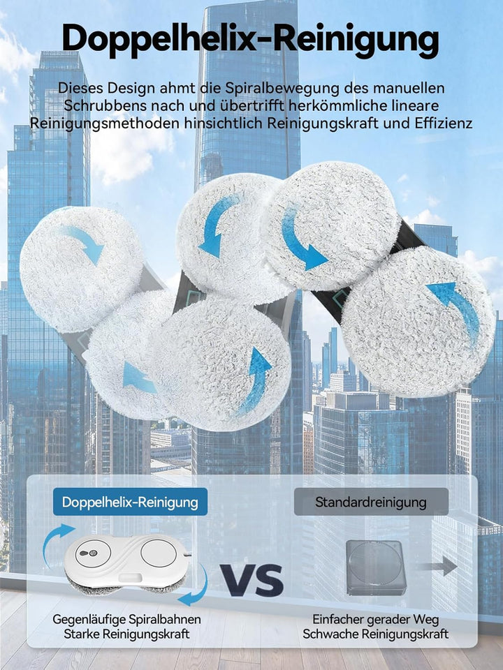 Keero Fensterputzroboter, 7000 Pa Saugkraft, Elektrischer Fensterreiniger Roboter mit Turbinenmotor,