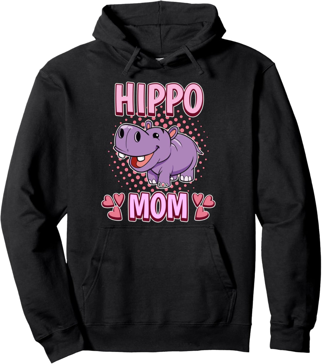 Damen Hippo Mom Mama Muttertag Nilpferd Pullover Hoodie