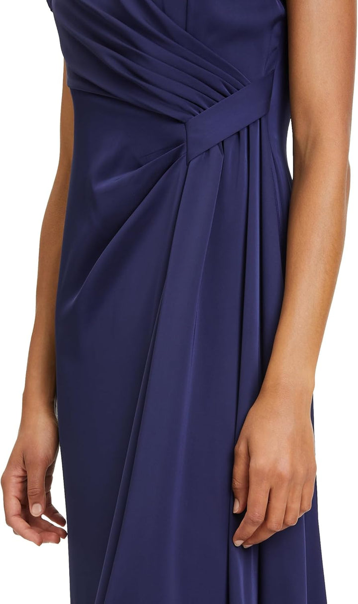 Vera Mont Damen Abendkleid mit Volant 40 Blau, 40 Blau