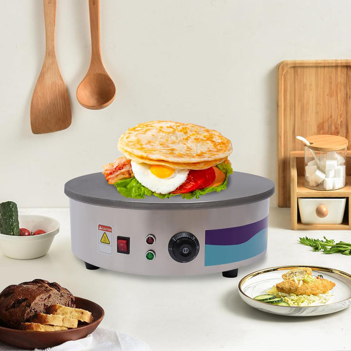 45 cm elektrische Crêpes-Pfanne, 3000 W Crêpes-Maker, Multifunktionaler Antihaftbeschichteter Pfannk