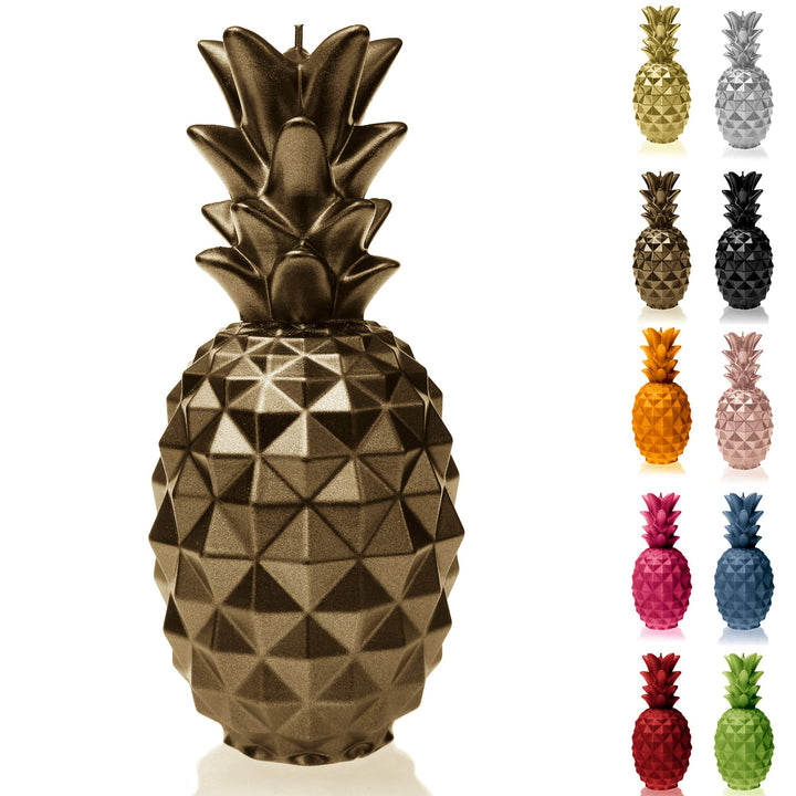 Candellana Ananas Paraffinkerze 100x100x210 mm - Messing Kerze Dekorativ - Kerzen Aesthetic 3D - Can