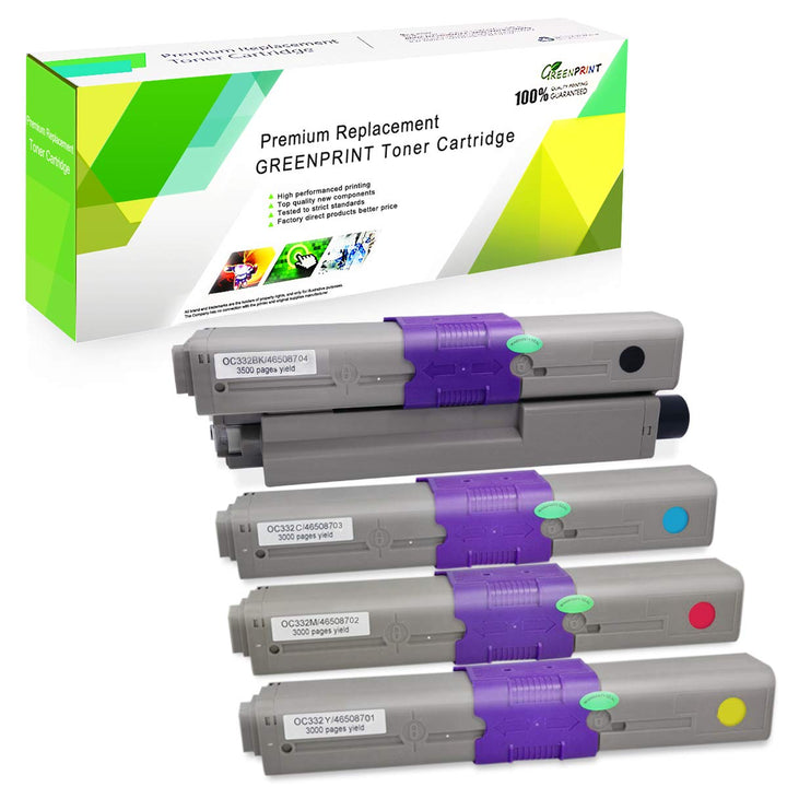 GREENPRINT 4 Farben Kompatible Tonerkartuschen C332 MC363 3500 Seiten für Schwarz &amp; 3000 Seiten für