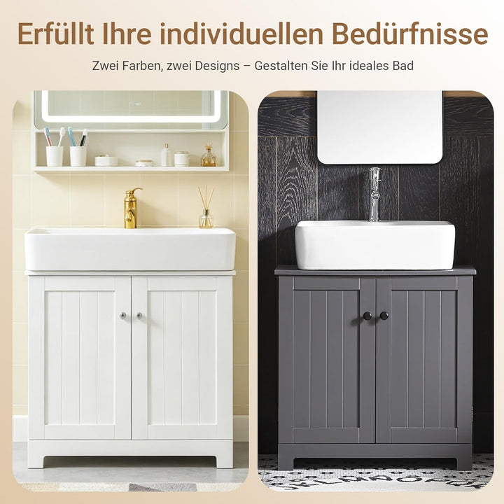 SoBuy BZR18-W Waschbeckenunterschrank Badschrank Waschtisch Unterschrank Badmöbel weiss BHT ca: 60x6