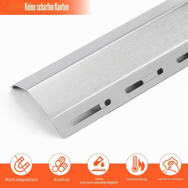 GFTIME 30-72cm Brennerabdeckung Universal Gas Grill Ersatz Edelstahl Heizplatte für Enders, Taino, P