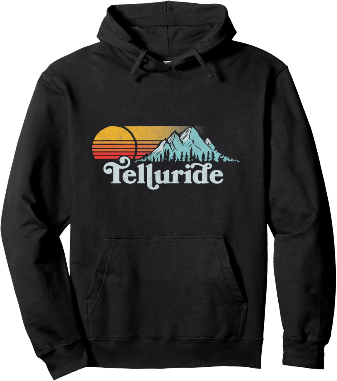 Vintage Telluride Retro Distressed Vibe Mountains 80er Sonne Pullover Hoodie