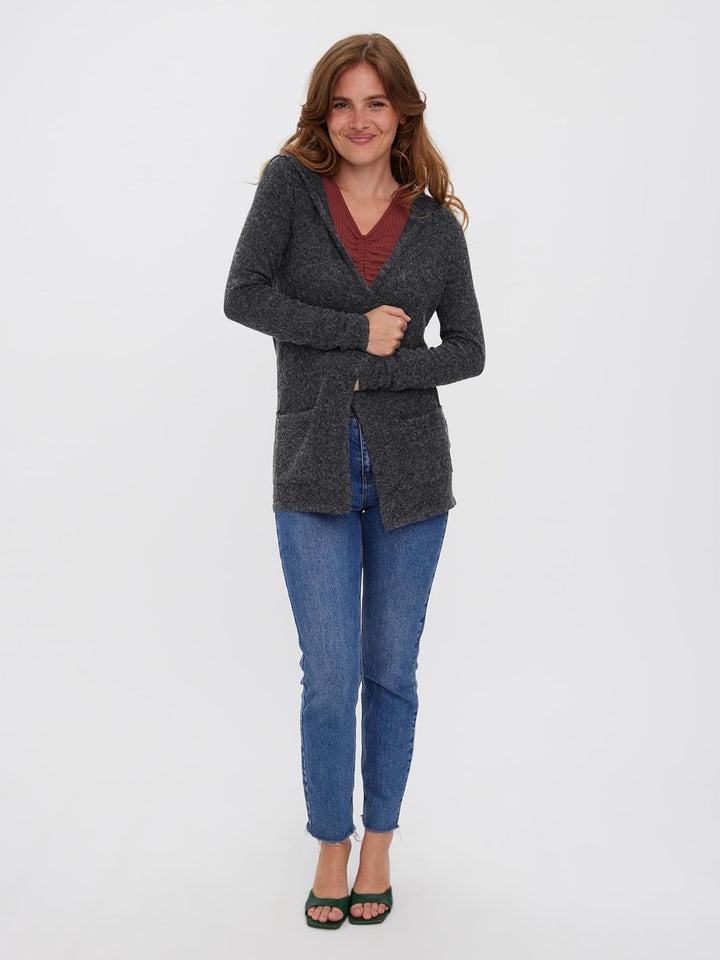 Vero Moda Female Strickjacke VMDOFFY Strickjacke S Dark Grey Melange, S Dark Grey Melange