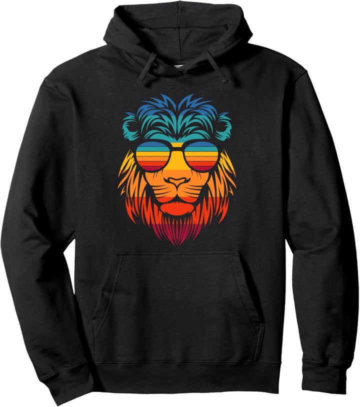 Men's Women's Cool Lion Stylish T Shirt, Lion Graphic Design Pullover Hoodie