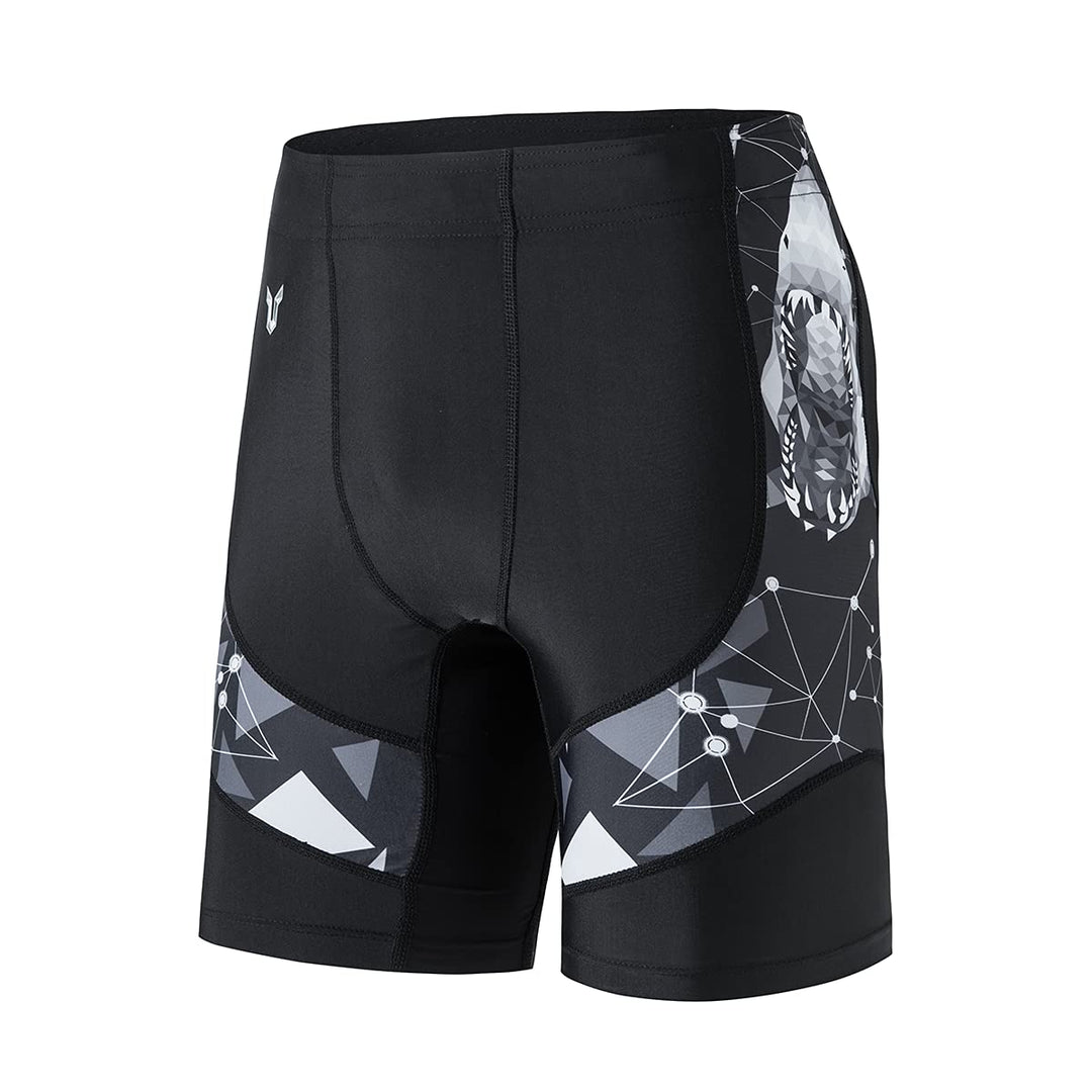 HUGE SPORTS Herren Splice Schwimmhose Kompression Jammer Lang Wilde Serie S Hai, S Hai