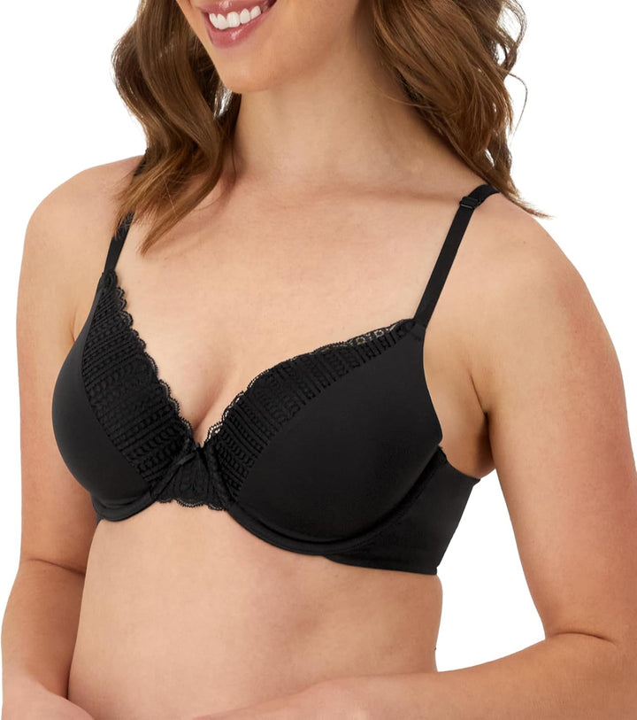 Maidenform Damen Comfort Devotion Embellished Bra BH 80D Schwarz, 80D Schwarz