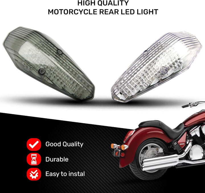 aVDB-moto LED-Bremslicht mit integrierten Blinker kompatibel mit Shadow Aero 2004/2007 (Klar), Klar