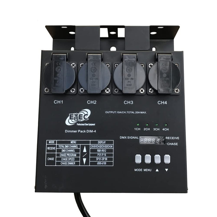 ETEC Dimmer Pack DIM-4 DMX MultiDim Schuko Stromverteiler Disco Party