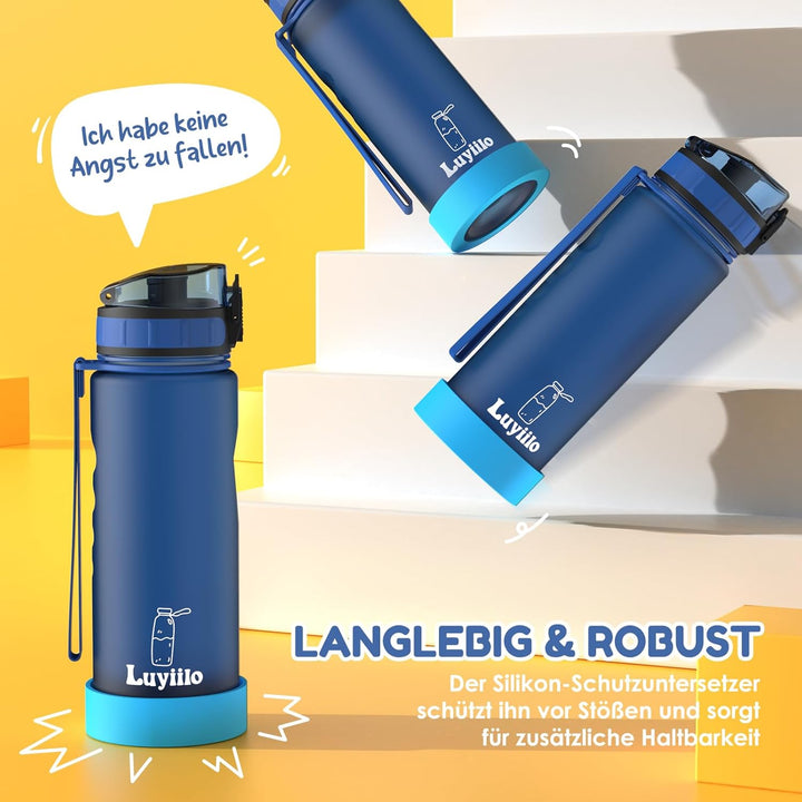 Luyiilo Kinder Trinkflasche Auslaufsicher, Sport Trinkflasche Schule für Wandern &amp; Fitnessstudio, Ko
