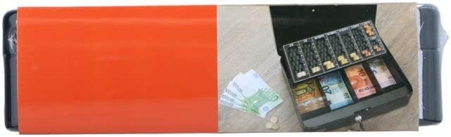 BLACK+DECKER 4-Fach-Geldkassette mit Münzsortierer - 30,5 x 8,5 x 24 CM - inkl. 2 Schlüssel – Metall