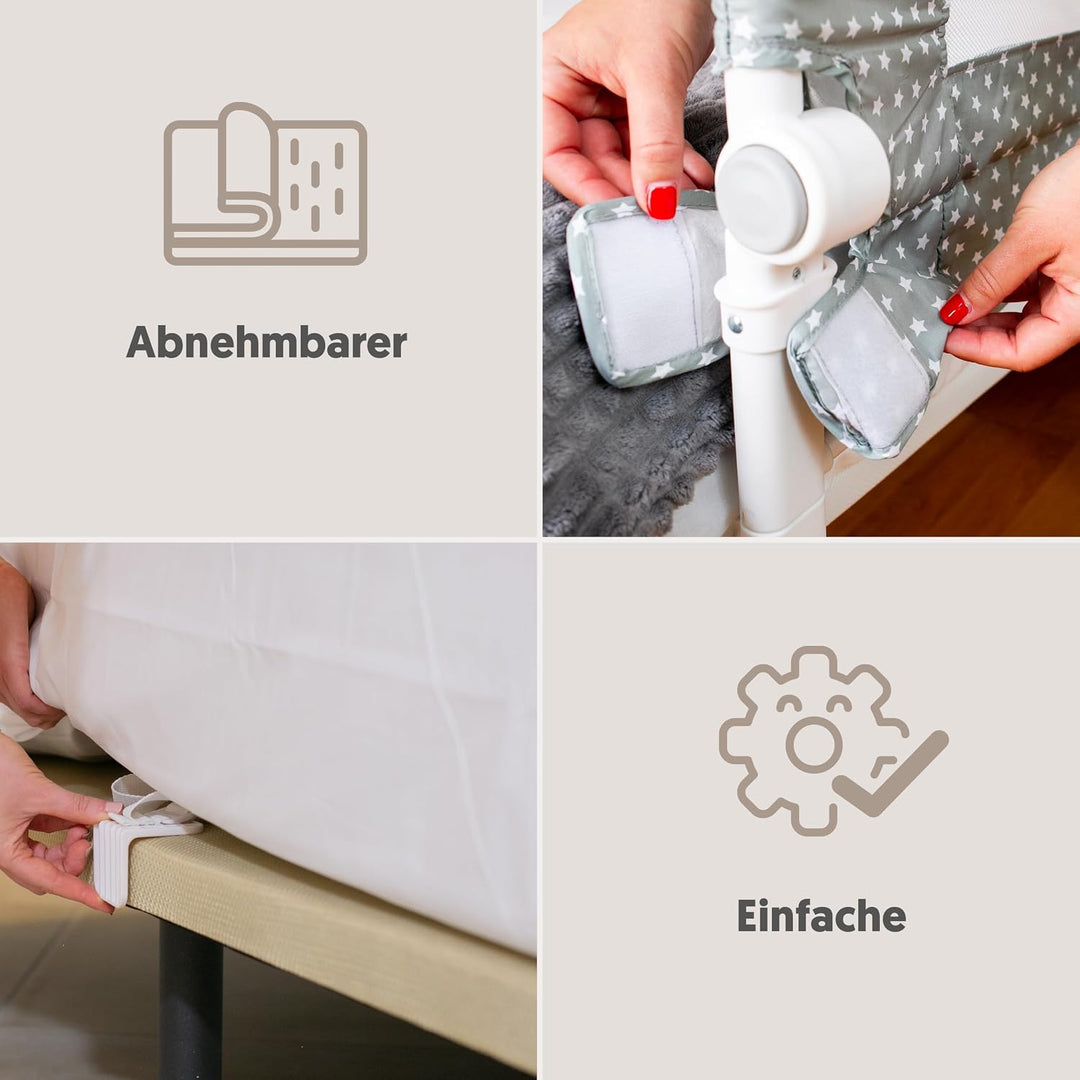 Interbaby BR006 Bettgitter 1.50 für Babys und Kinder - Sternmodel, grau, 3 kg, Sternmodel 150 cm