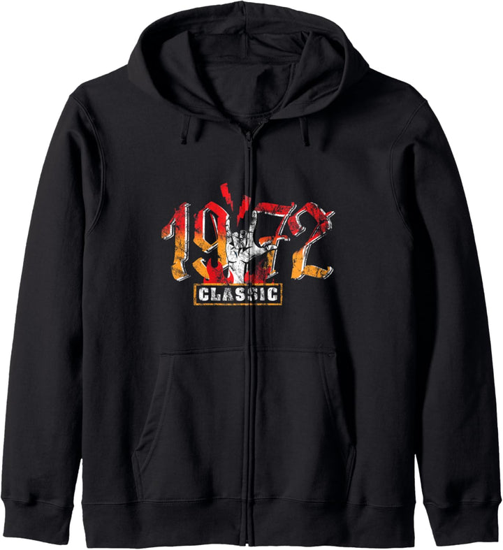 Vintage 1972 Classic Rock Metalhand 48. Geburtstag Kapuzenjacke