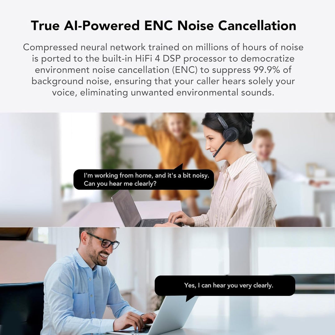 Nuroum HP31D(3rd Gen) Bluetooth Headset mit Mikrofon Wireless, AI Rauschunterdrückung für Anrufe/45H