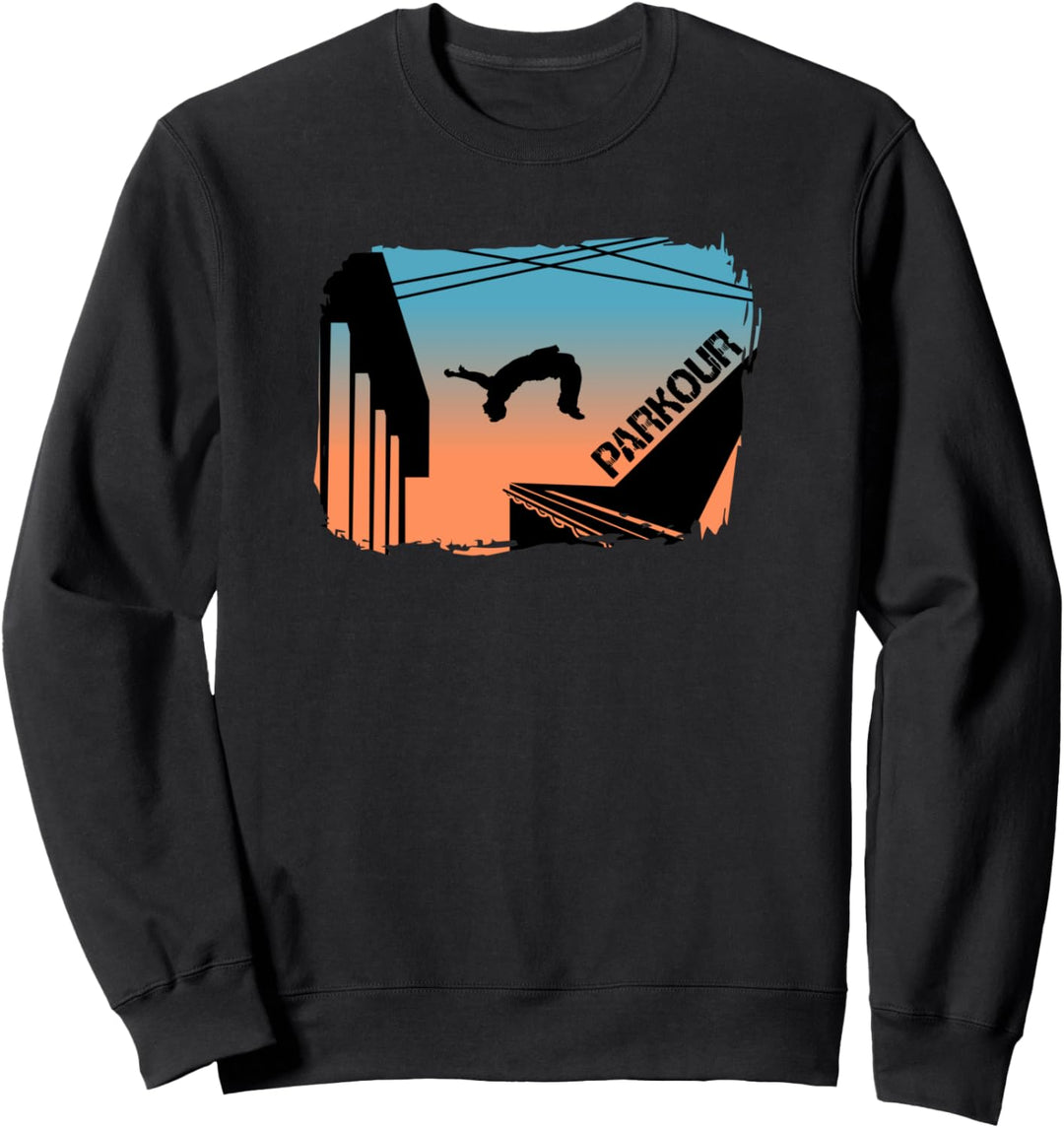 Sonnenuntergang Backflip Freerunning Parkour Sweatshirt