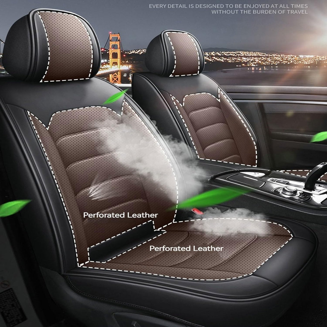 Universal Autositzbezug Komplettset Nappaleder Sitzbezüge,Sitzbezug mit Airbag-Kompatibilität,Auto S