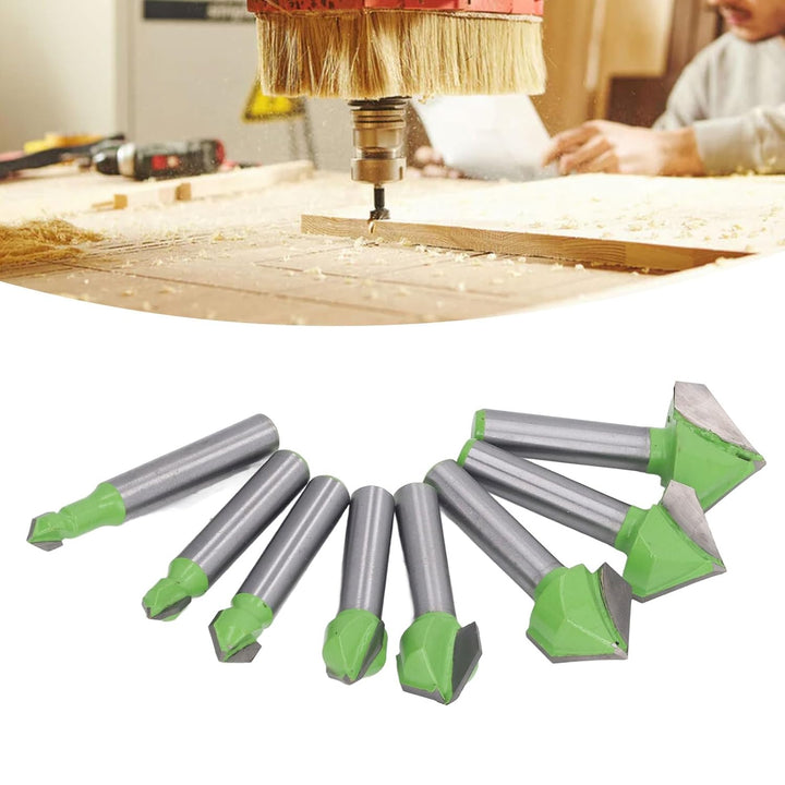 8-mm-Schaft-V-Nut-Fräser, 8-Griff-V-förmiger Fräser, Integrierter Brett-Klappfräser, Schnitz- und Ho
