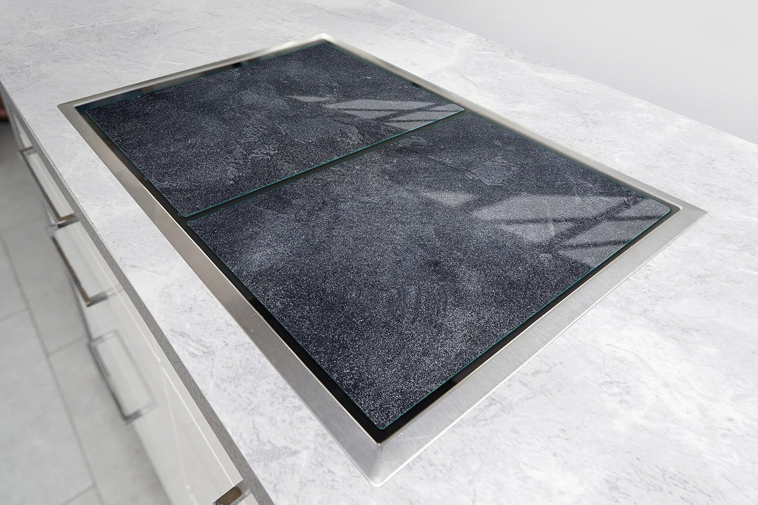 TMK ArtDeko Herdabdeckplatte 2 Teilig 30x52 + 40x52 cm - Spritzschutz Herdabdeckung – Herdschutz aus
