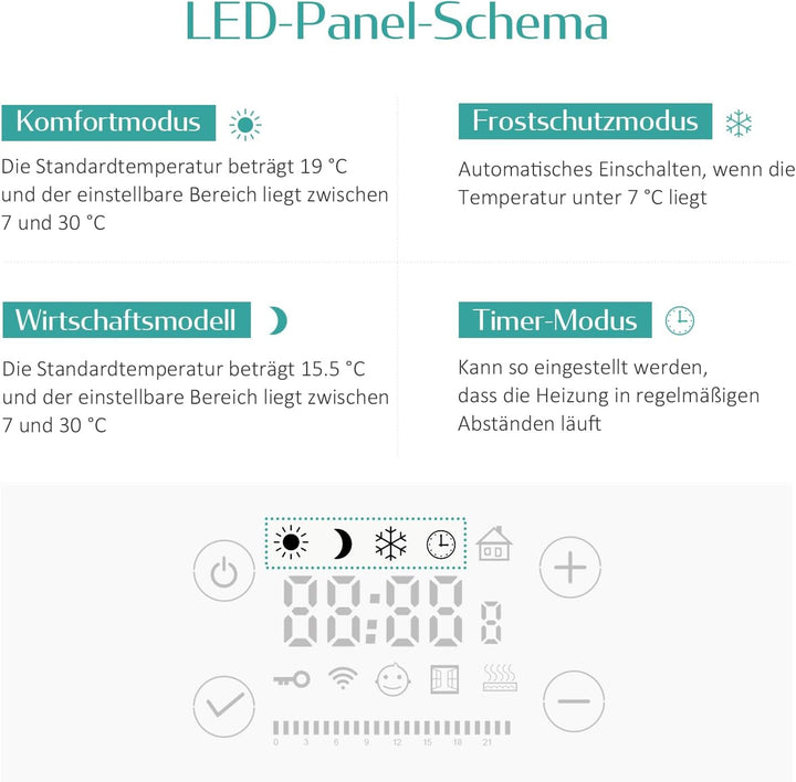 EMKE Elektrischer Handtuchheizkörper 96 x 40 cm, Badheizkörper Elektrisch mit Touchschalter Timer, H
