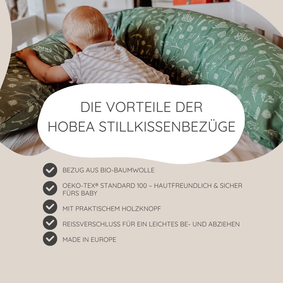 HOBEA-Germany Stillkissenbezug für Stillkissen 190cm Designs (anthrazit) Anthrazit Bezug für Stillki