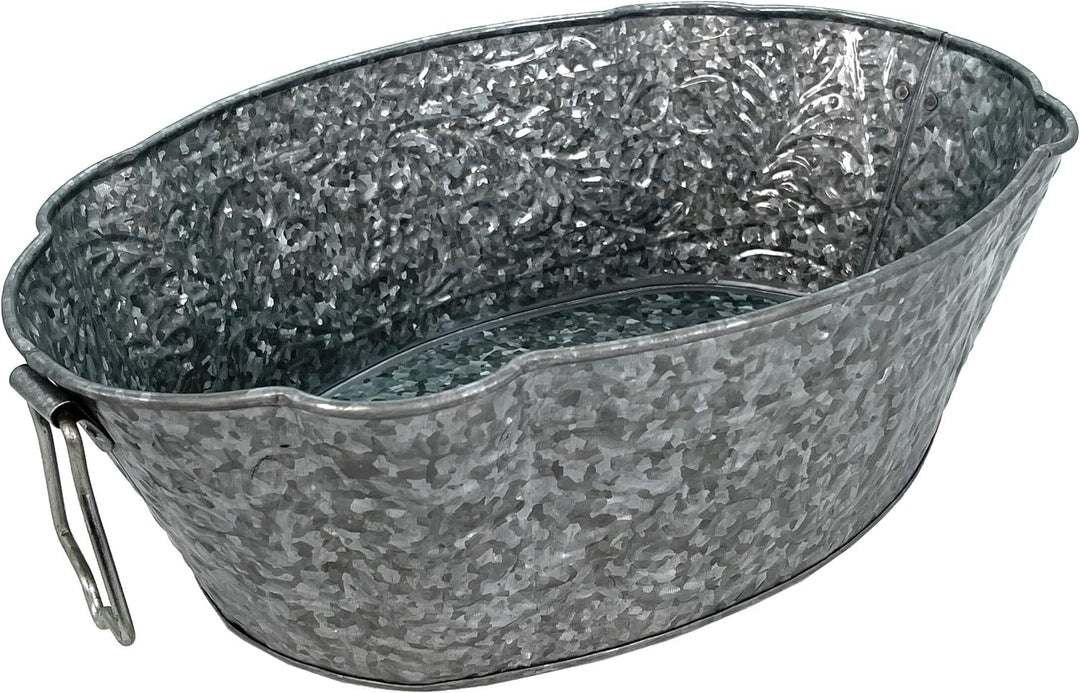 DARO DEKO Metall Pflanzschale verzinkt - 2er Set - Zinkwanne, 2er Set