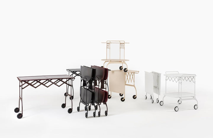Kartell Battista, Servierwagen, Schwarz Schwarz Lackierter Struktur, Schwarz Lackierter Struktur