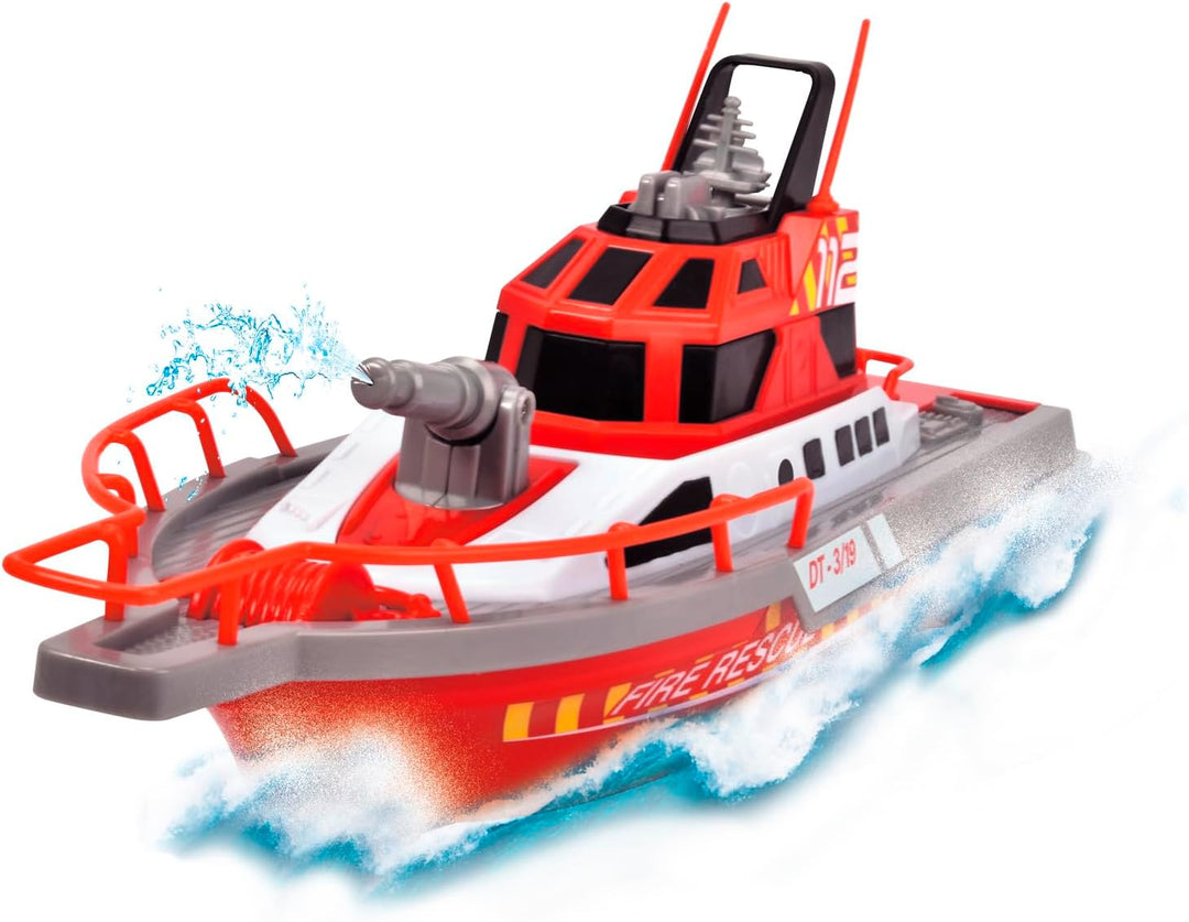 Dickie Toys – Feuerwehrboot – ferngesteuertes Boot für Kinder ab 6 Jahren, mit Wasserspritzfunktion