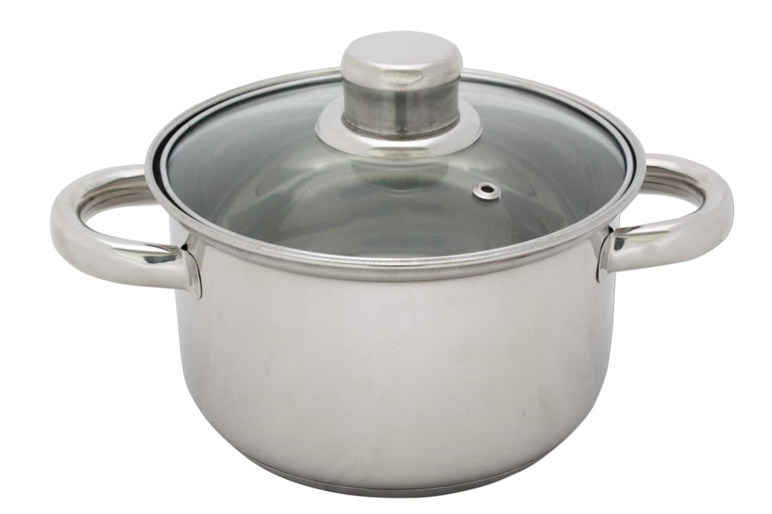 BESTCOOKING Kochtopf Edelstahl mit Glasdeckel 2 L 16 cm Topf Kochen