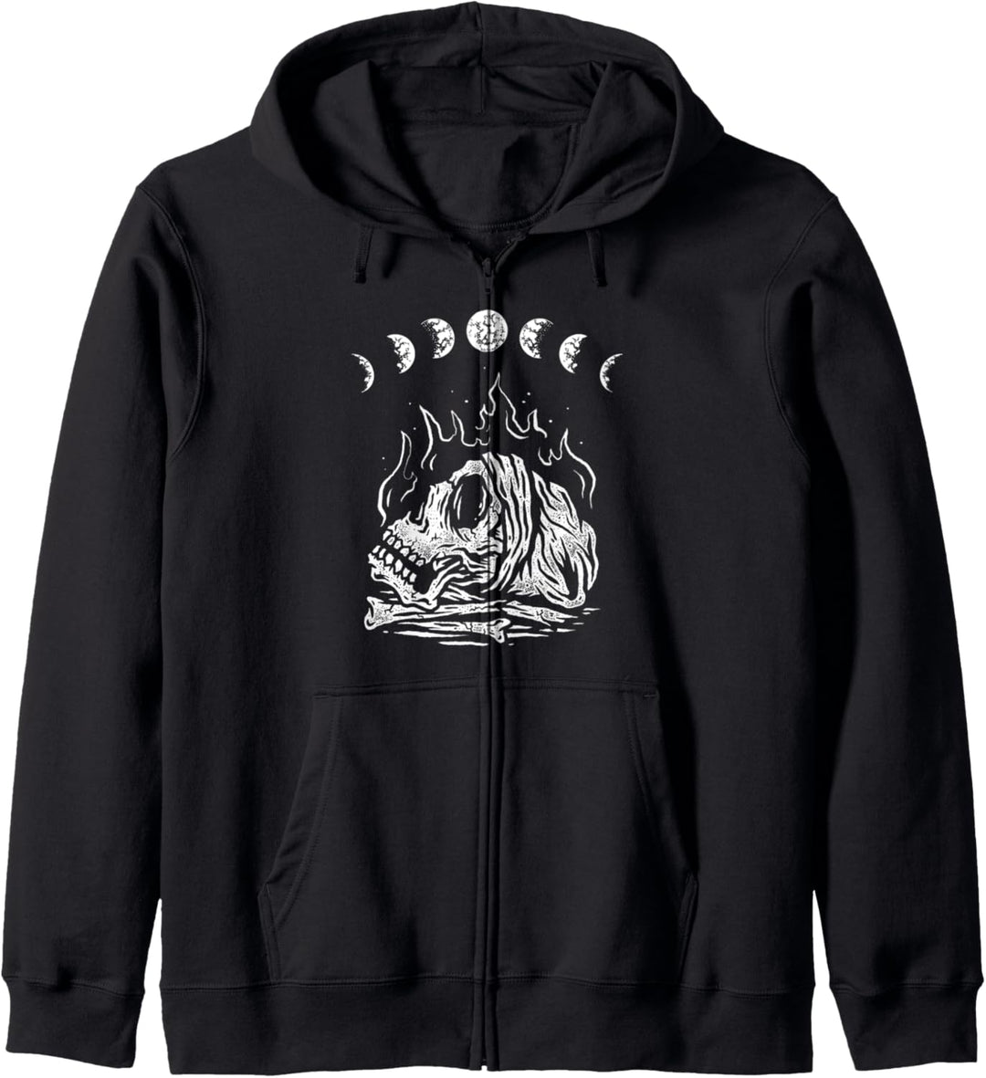Skull Moon Phases Pastel Gothic Gothique Occult Wicca Damen Kapuzenjacke