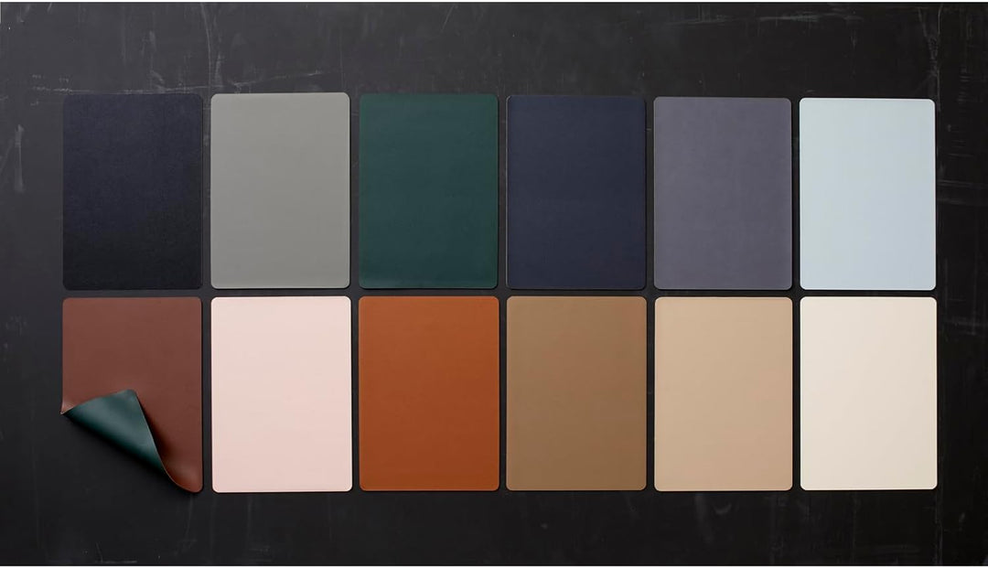 BITZ Tischset, Platzset in Leder-Look, Abwaschbar, 46 x 33 cm, 4er-Set, Königsblau/Sand 33 x 46 cm K