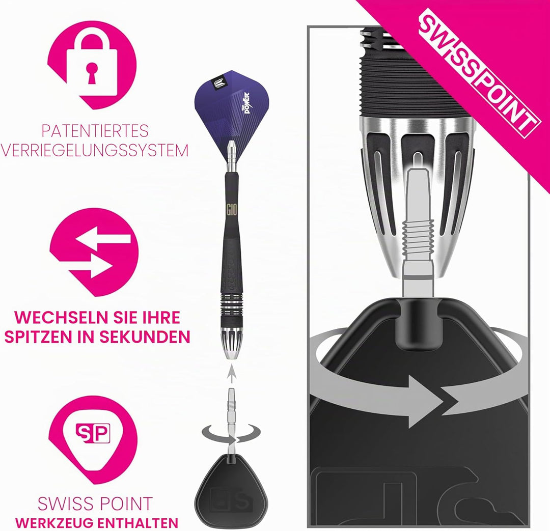 Target Darts Phil Taylor Power 9-Five Gen 10 95% Wolfram Swiss Point Stahlspitze Dart Satz 24 g, 24