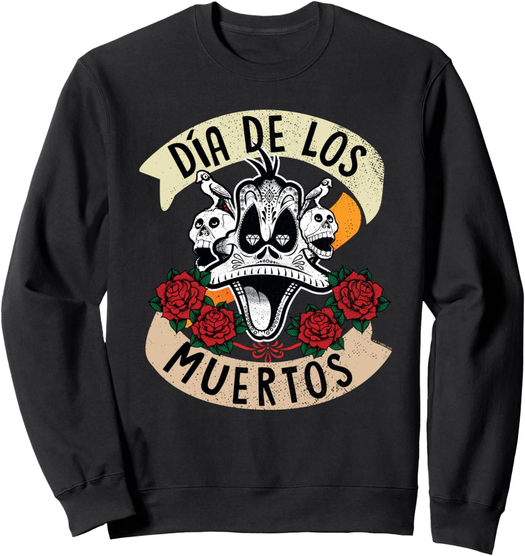 Looney Tunes Dia De Los Muertos Daffy Duck Skulls Halloween Sweatshirt