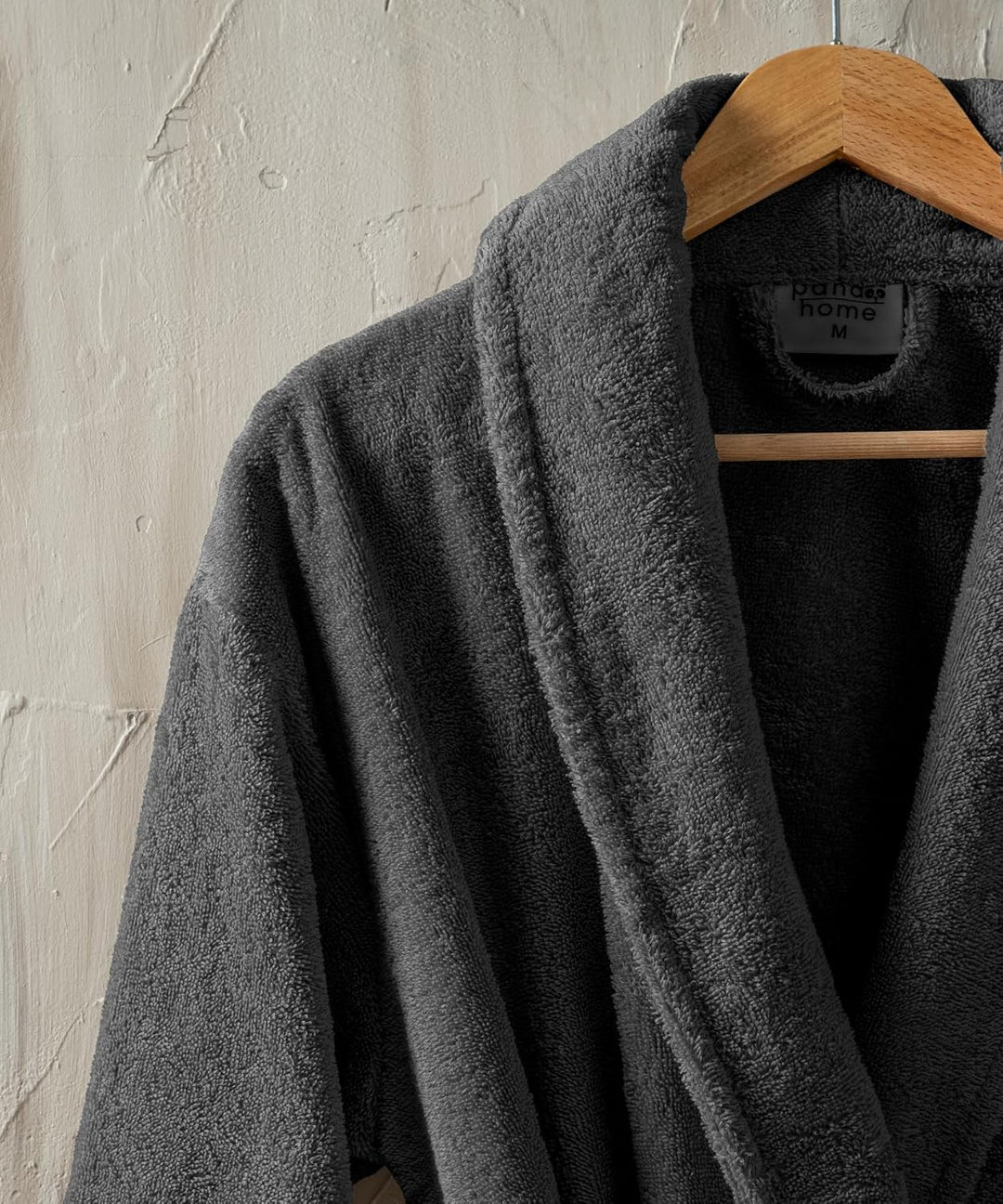 PandaHome Bademantel Damen und Herren aus 100% Baumwolle, Morgenmantel Frottee Kuschel, Saunamantel