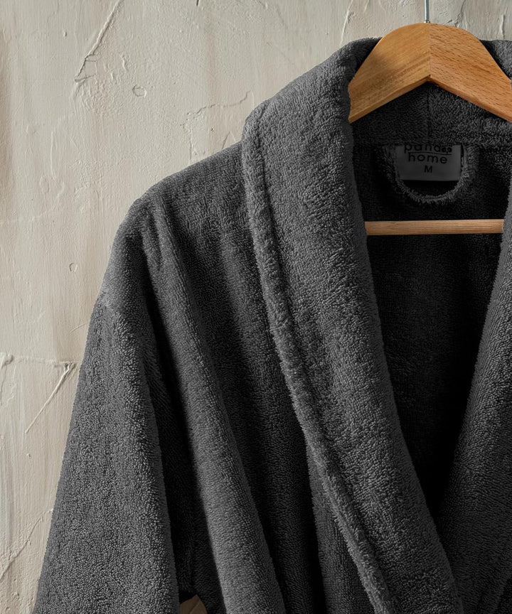 PandaHome Bademantel Damen und Herren aus 100% Baumwolle, Morgenmantel Frottee Kuschel, Saunamantel