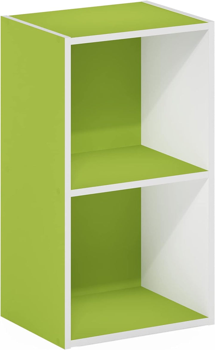 Furinno Luder Bücherregal 23.7(D) x 30.5(W) x 53.9(H) cm Grün/Weiss, 23.7(D) x 30.5(W) x 53.9(H) cm