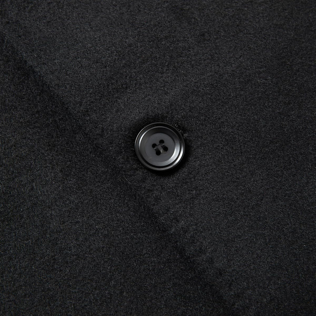 Sliktaa Herren Wollmantel dicker Trenchcoat mittlerer Länge Mantel Kerbe Kragen warmer Mantel Herren