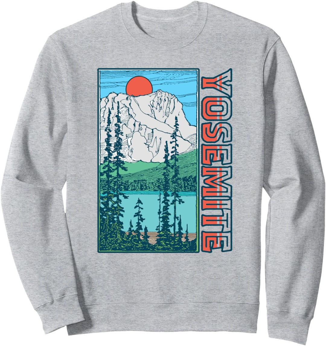 Yosemite National Park Illustration Vintage Graphic Sweatshirt